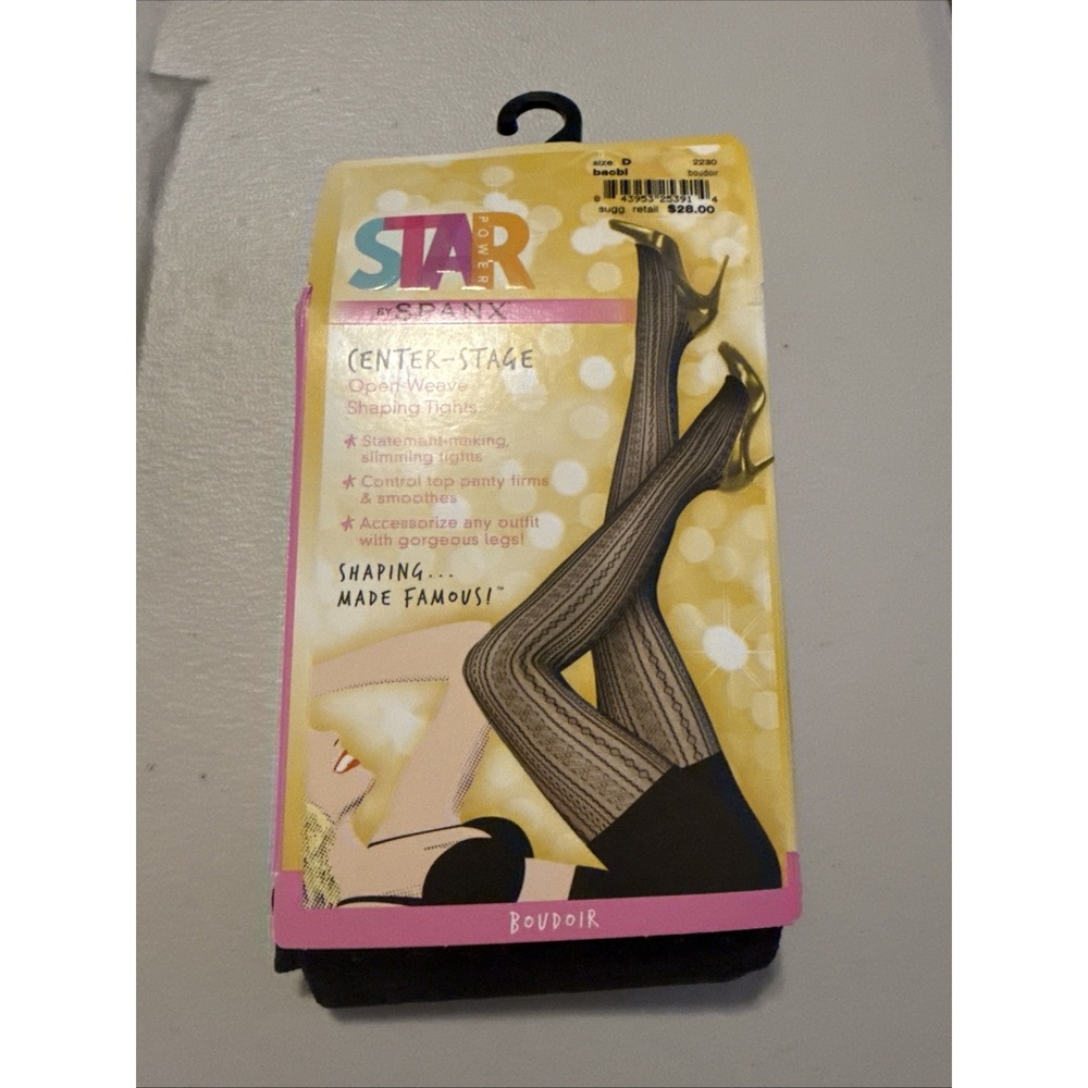 Star Power By Spanx Patterned Shaping Tights Black Size D~165-220 lbs. M4
